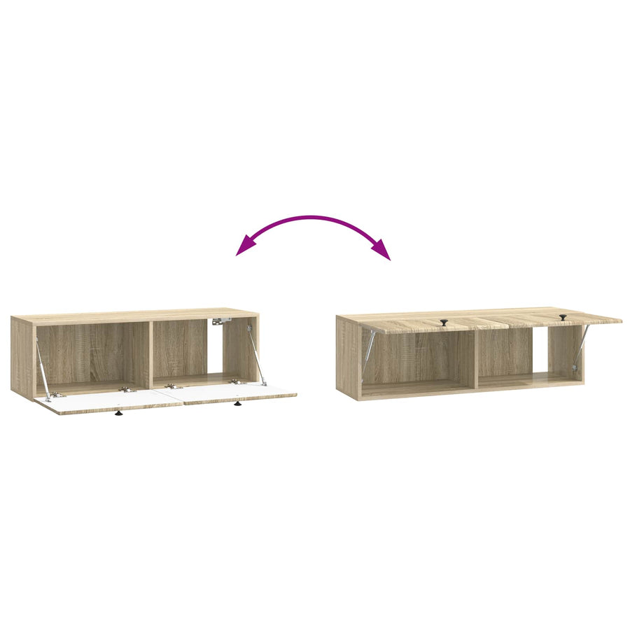 Wandbeugel TV-kast Sonoma Eiken 98 x 31 x 30 cm Bewerkt hout