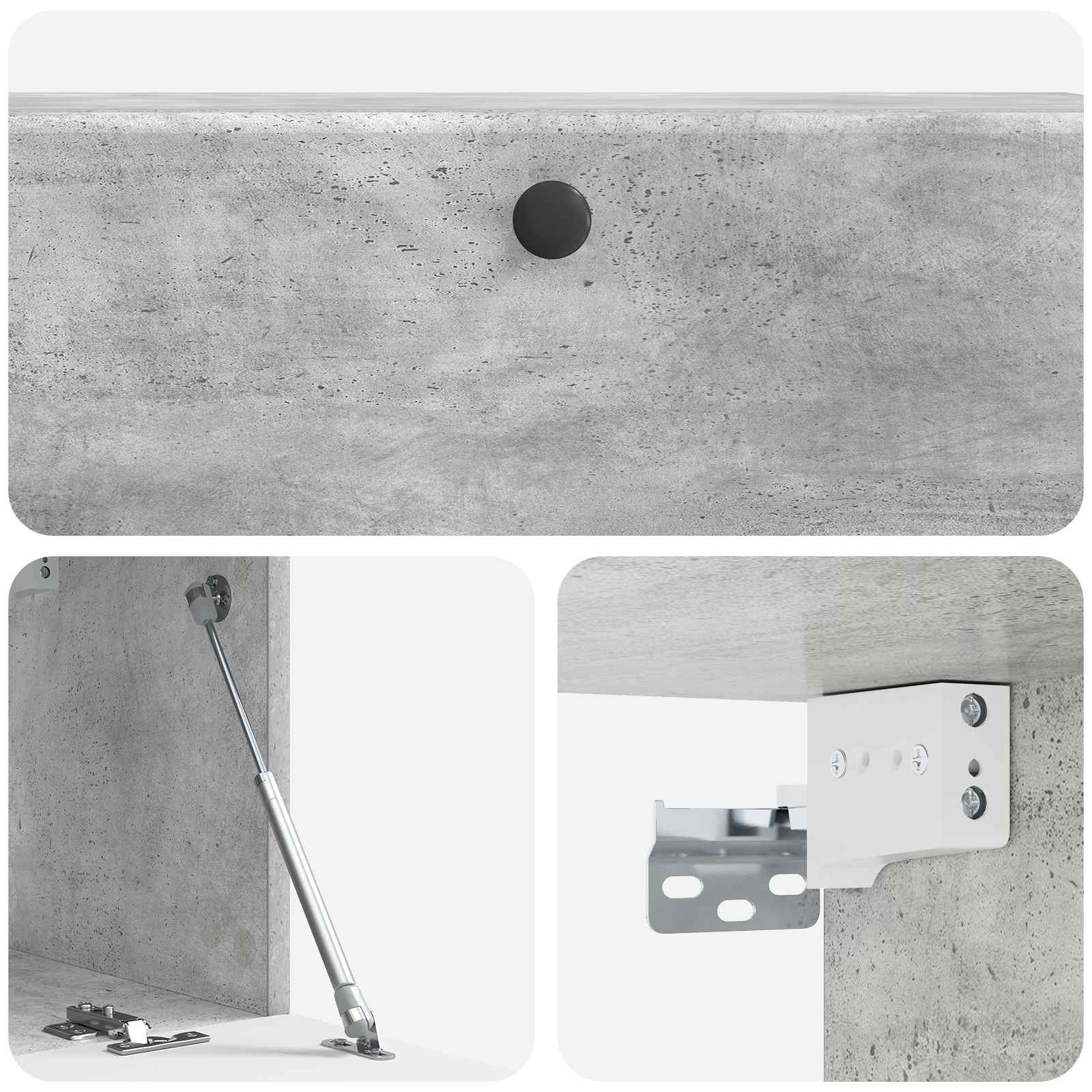 Wandbeugel TV-kast Betongrijs 98 x 31 x 30 cm Bewerkt hout