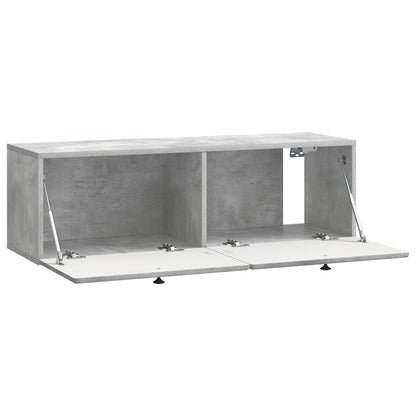 Wandbeugel TV-kast Betongrijs 98 x 31 x 30 cm Bewerkt hout