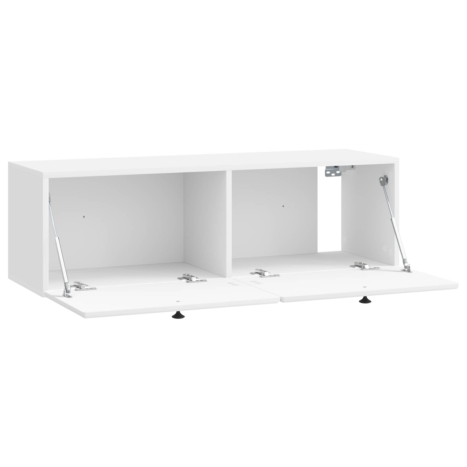Wandbeugel TV-kast Hoogglans Wit 98 x 31 x 30 cm Bewerkt hout
