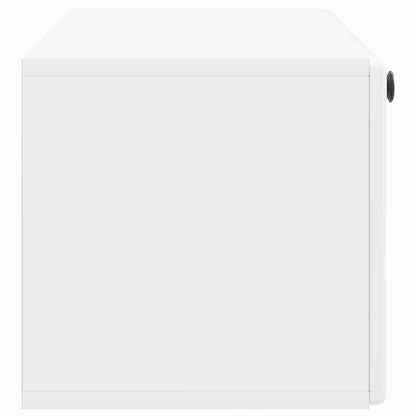 Wandbeugel TV-kast Hoogglans Wit 98 x 31 x 30 cm Bewerkt hout