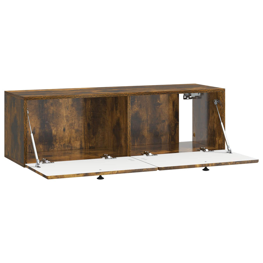 Wandbeugel TV-kast Gerookt eiken 98 x 31 x 30 cm Bewerkt hout