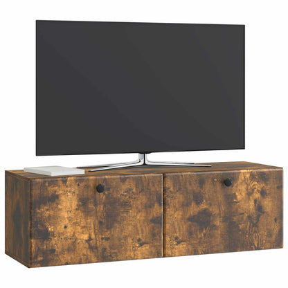 Wandbeugel TV-kast Gerookt eiken 98 x 31 x 30 cm Bewerkt hout
