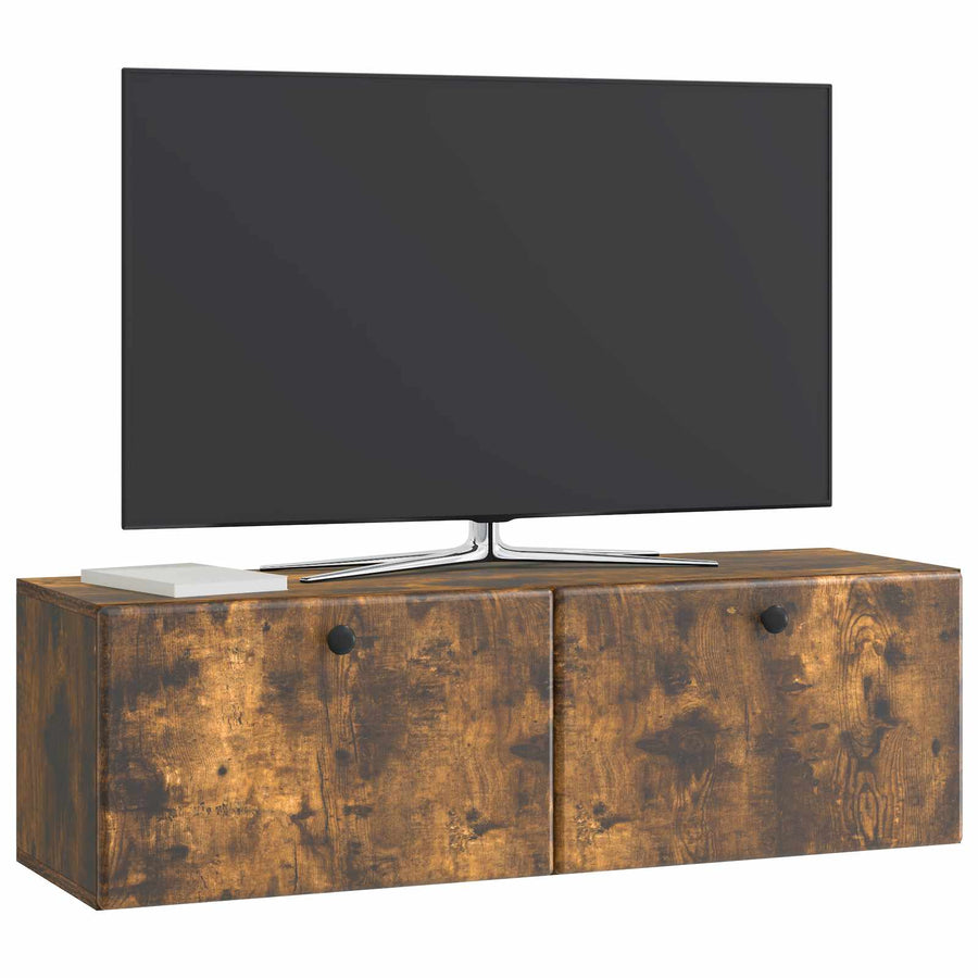 Wandbeugel TV-kast Gerookt eiken 98 x 31 x 30 cm Bewerkt hout