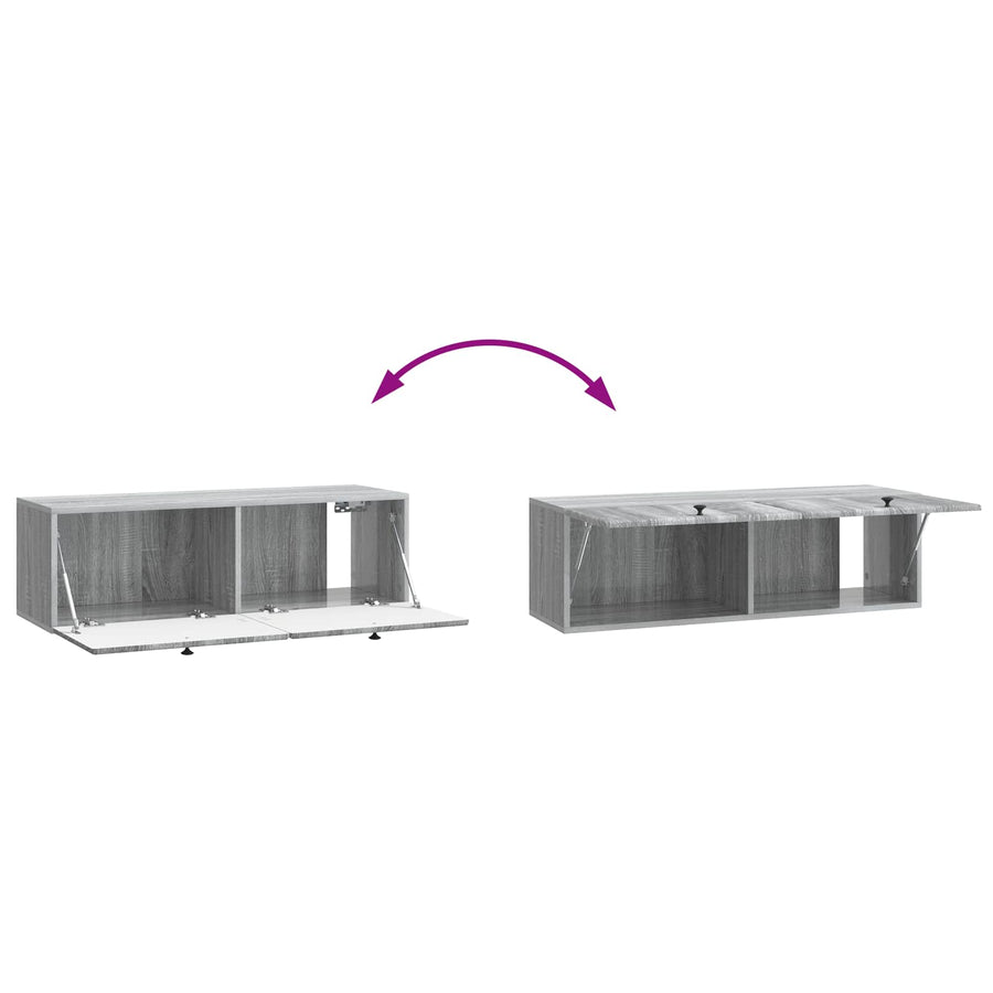 Wandbeugel TV-kast Grijs sonoma 98 x 31 x 30 cm Bewerkt hout