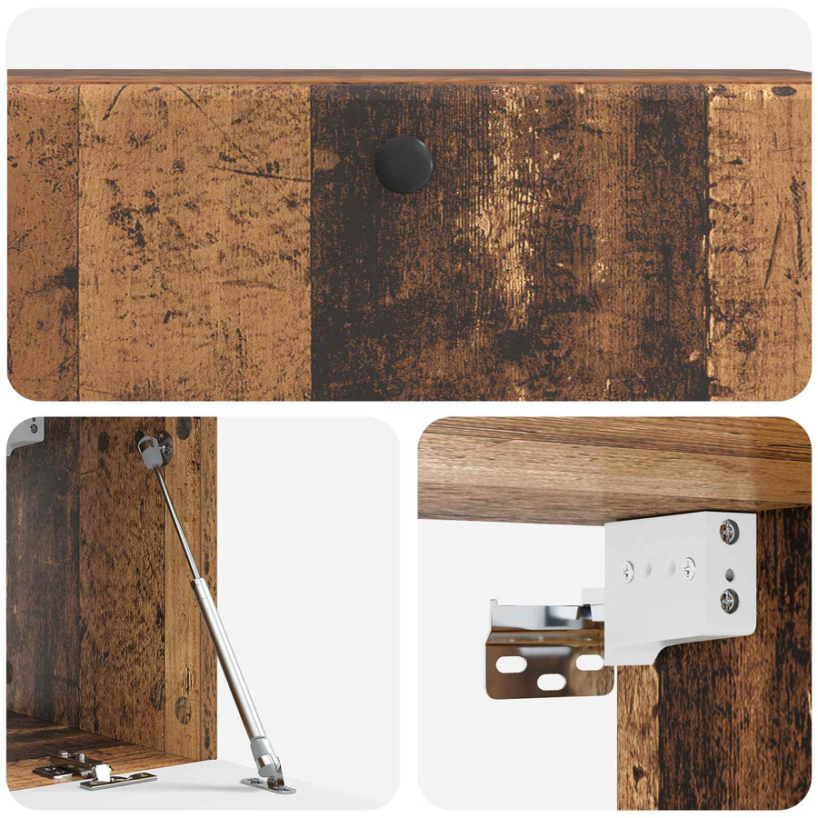 Wandbeugel TV-kast Oud hout 98 x 31 x 30 cm Bewerkt hout