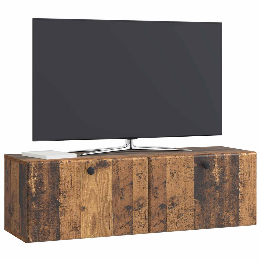Wandbeugel TV-kast Oud hout 98 x 31 x 30 cm Bewerkt hout