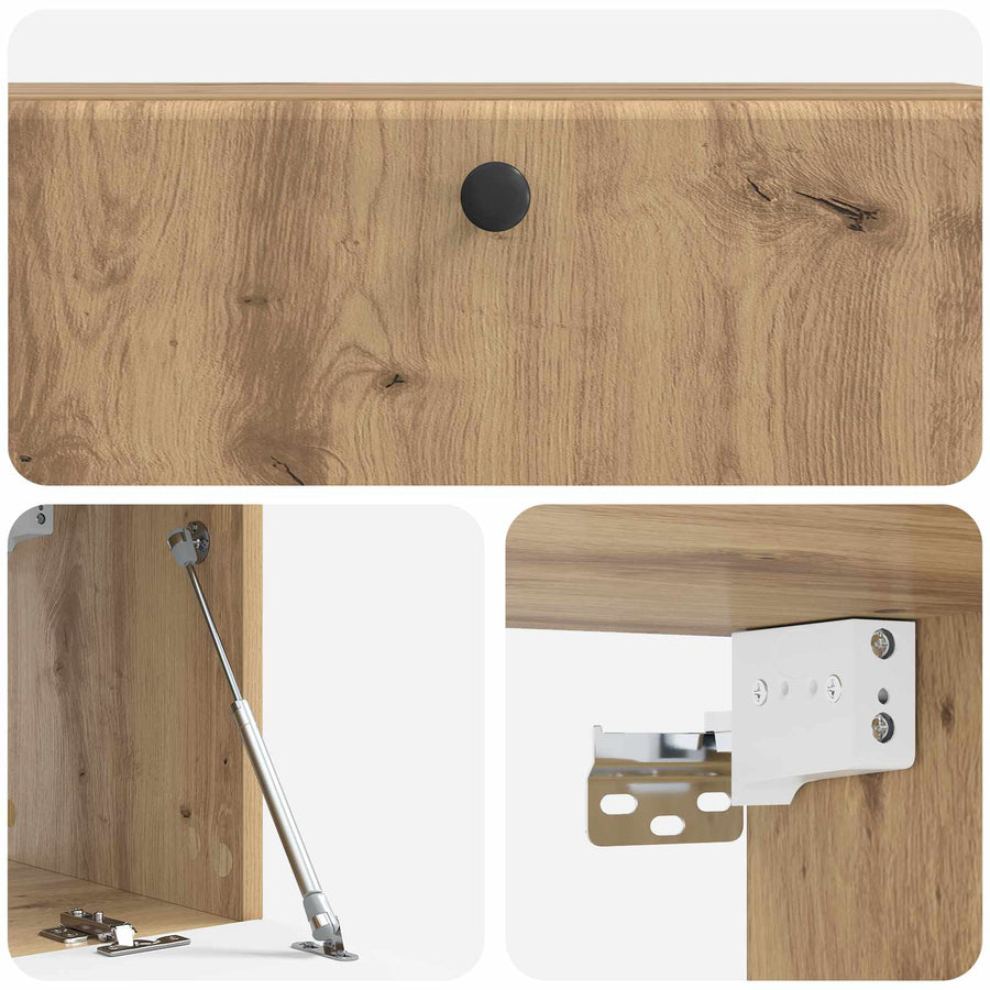 Wandbeugel TV-kast Artisanaal eiken 98 x 31 x 30 cm