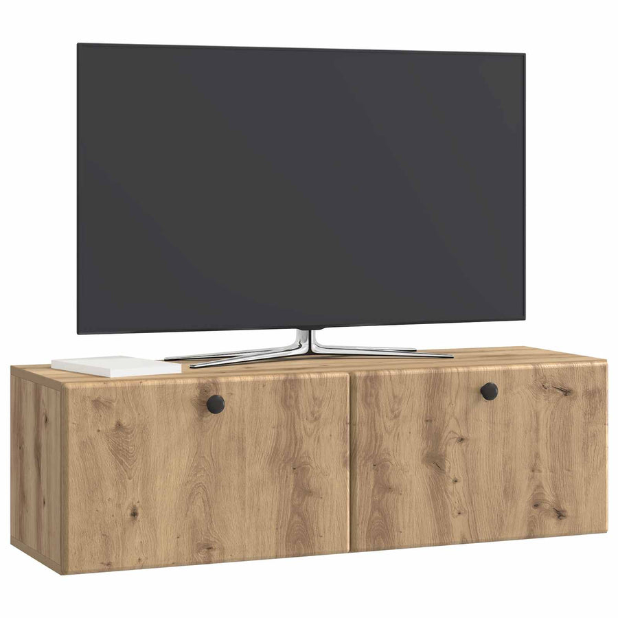 Wandbeugel TV-kast Artisanaal eiken 98 x 31 x 30 cm