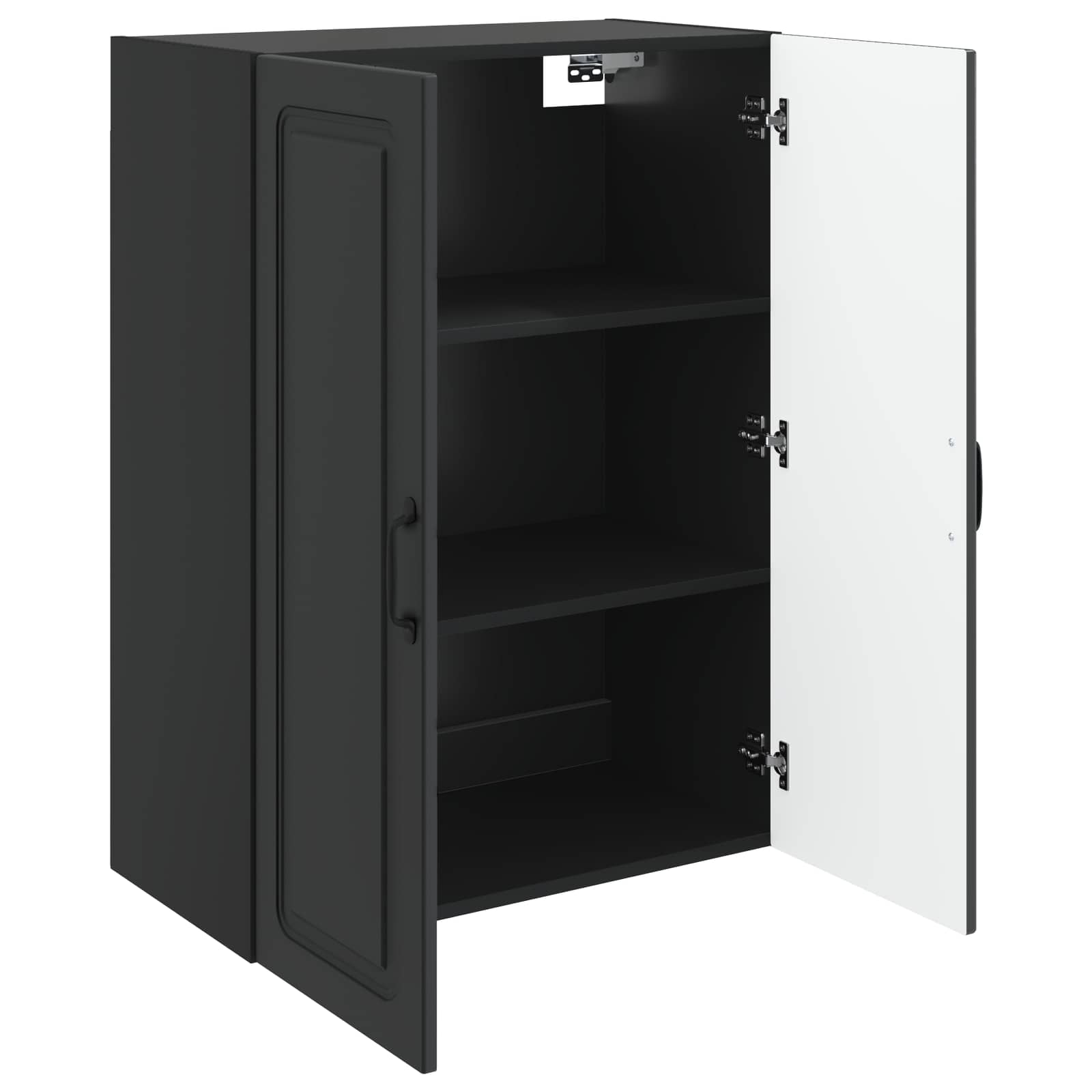Wandkast Zwart 66 x 34,5 x 90 cm Bewerkt hout