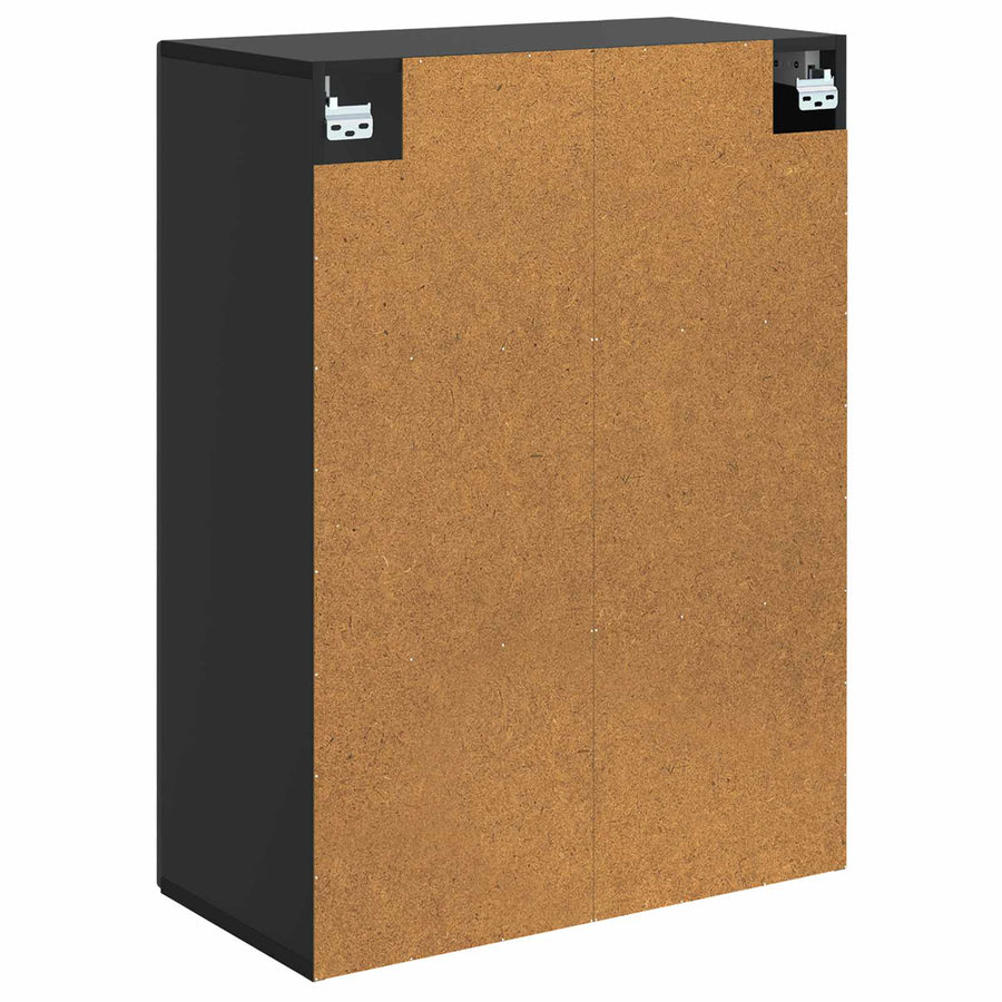 Wandkast Zwart 66 x 34,5 x 90 cm Bewerkt hout