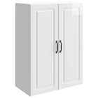 Wandkast 66x34,5x90 cm bewerkt hout hoogglans wit
