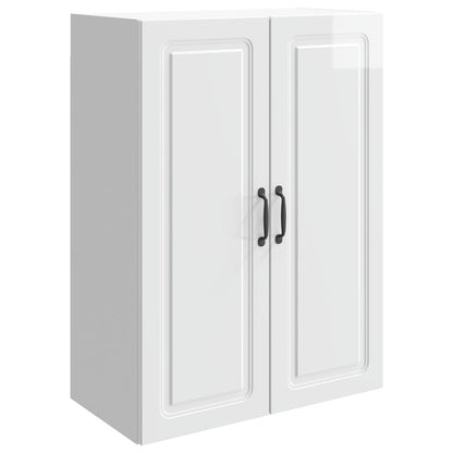 Wandkast Hoogglans Wit 66 x 34,5 x 90 cm Bewerkt hout