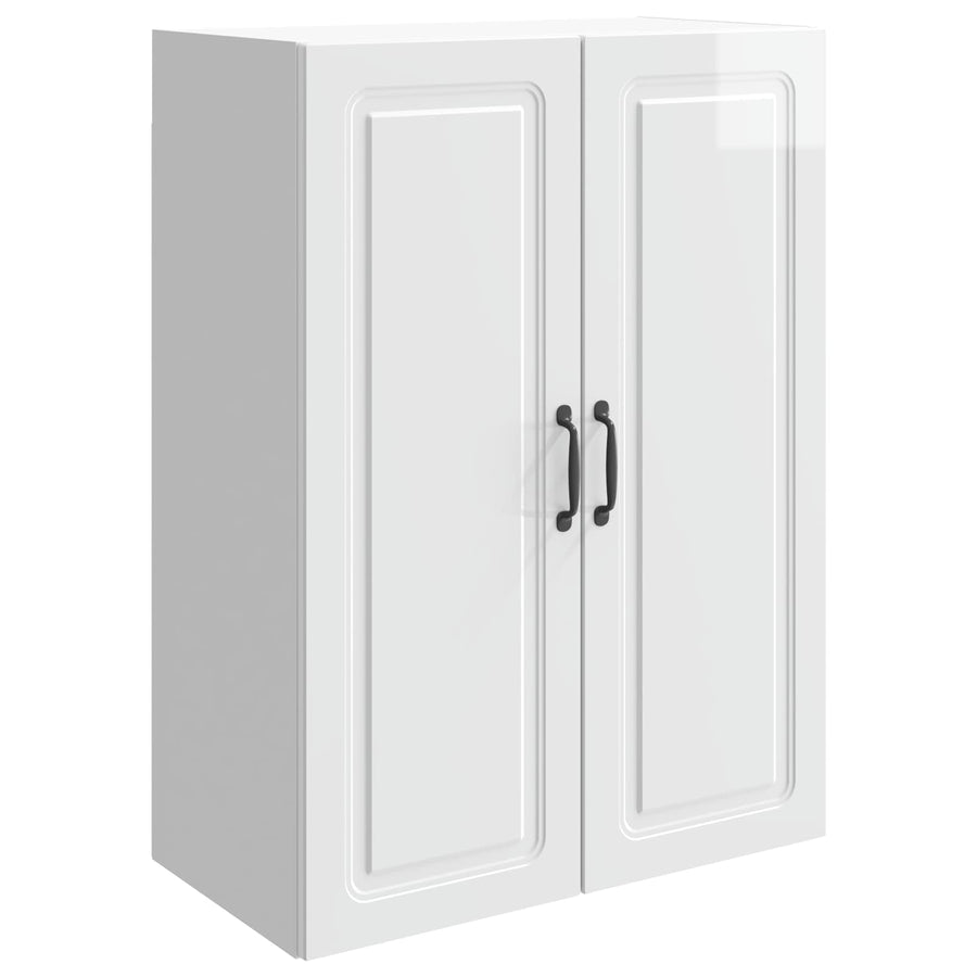 Wandkast Hoogglans Wit 66 x 34,5 x 90 cm Bewerkt hout