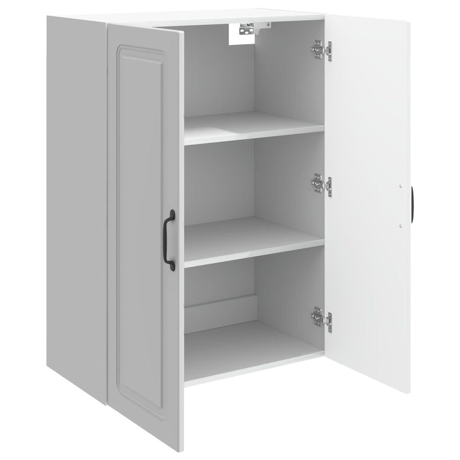 Wandkast Hoogglans Wit 66 x 34,5 x 90 cm Bewerkt hout