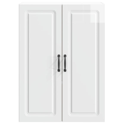 Wandkast Hoogglans Wit 66 x 34,5 x 90 cm Bewerkt hout
