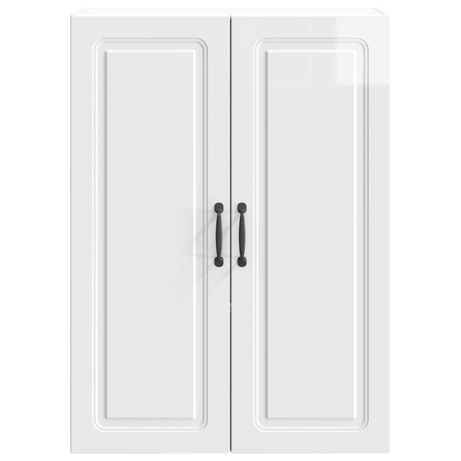 Wandkast Hoogglans Wit 66 x 34,5 x 90 cm Bewerkt hout