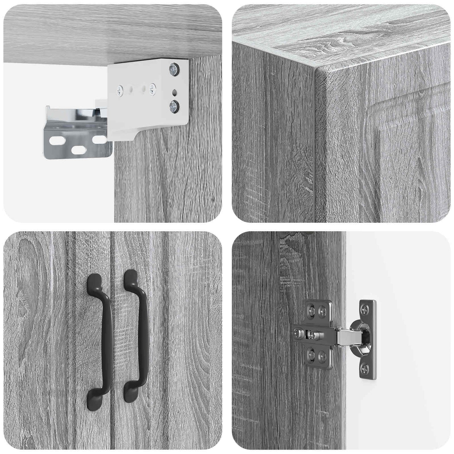 Wandkast Grijs Sonoma 66 x 34,5 x 90 cm Bewerkt hout