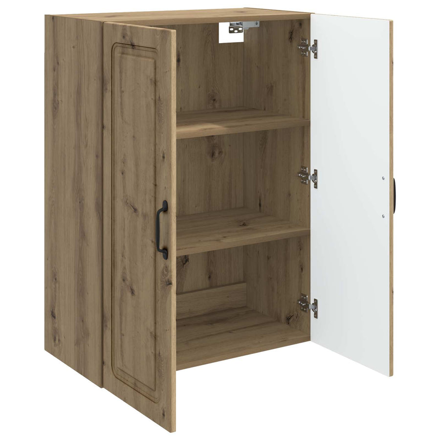 Wandkast Artisanaal eiken 66 x 34,5 x 90 cm Bewerkt hout