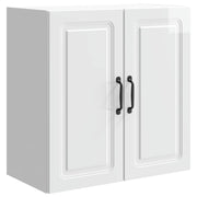 Wandkast 59x31x60 cm hoogglans wit bewerkt hout muurmontage