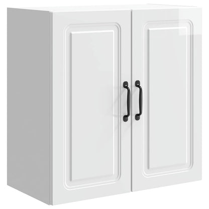Wandkast Hoogglans Wit 59 x 31 x 60 cm Bewerkt hout