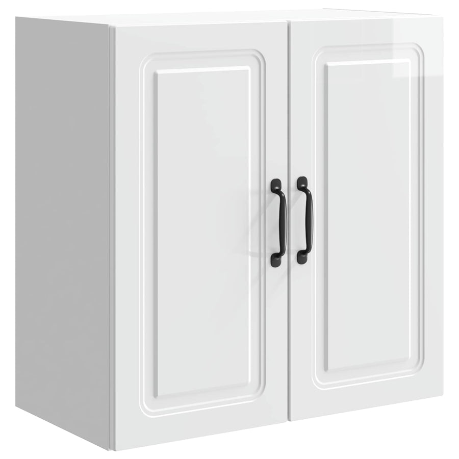 Wandkast Hoogglans Wit 59 x 31 x 60 cm Bewerkt hout