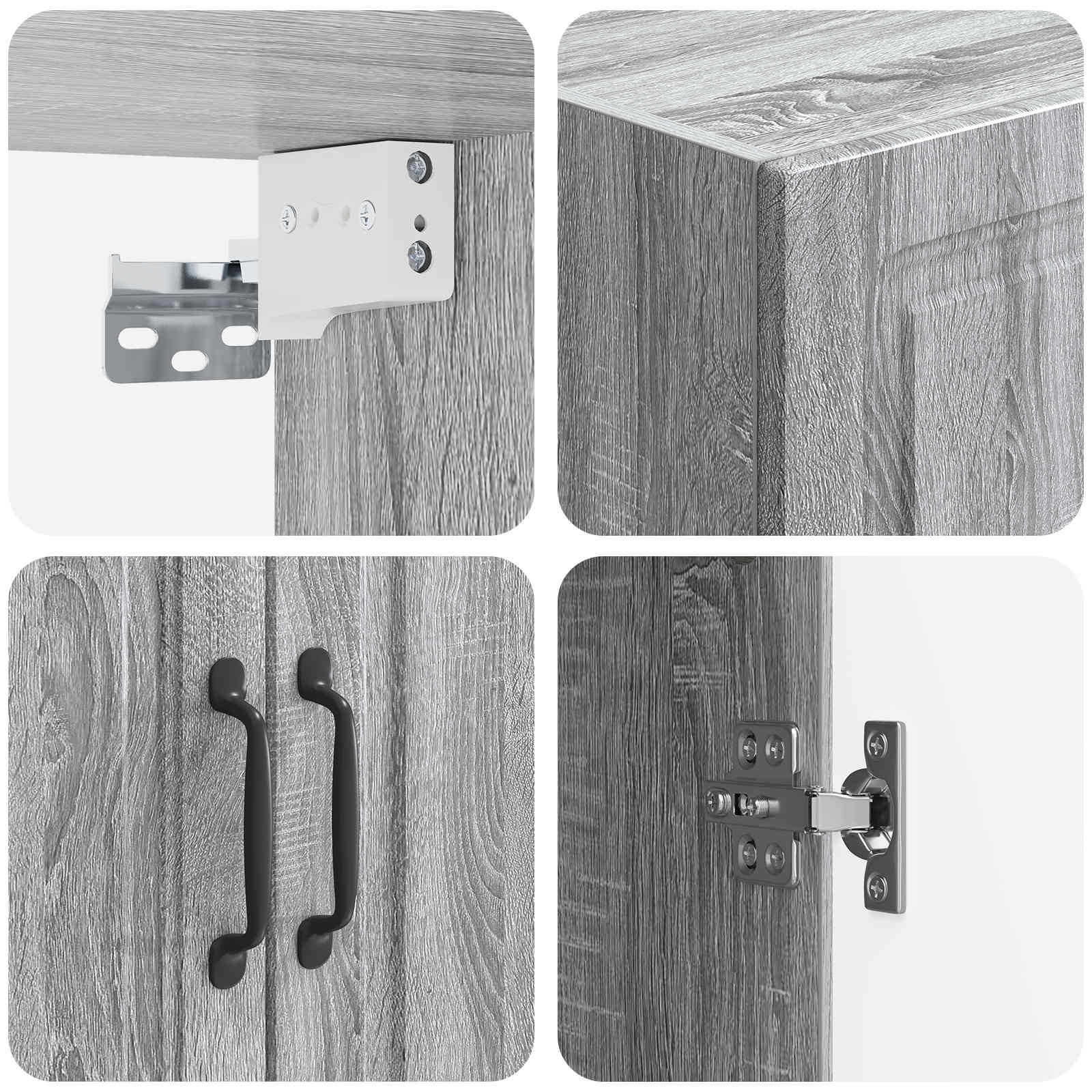 Wandkast Grijs Sonoma 59 x 31 x 60 cm Bewerkt hout