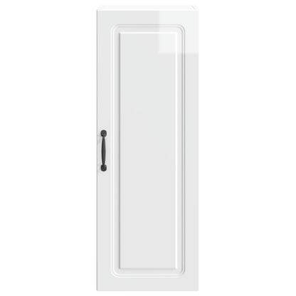 Wandkast Hoogglans Wit 33 x 34,5 x 90 cm Bewerkt hout