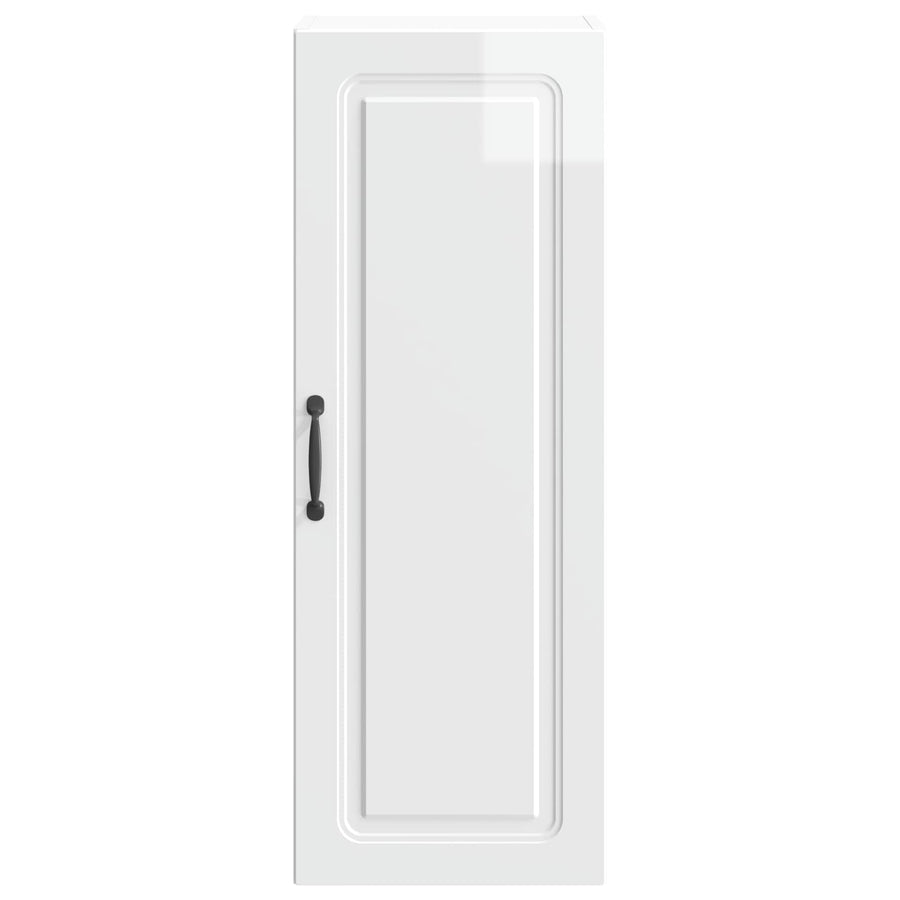 Wandkast Hoogglans Wit 33 x 34,5 x 90 cm Bewerkt hout
