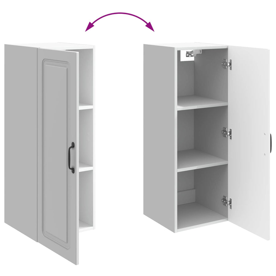 Wandkast Hoogglans Wit 33 x 34,5 x 90 cm Bewerkt hout
