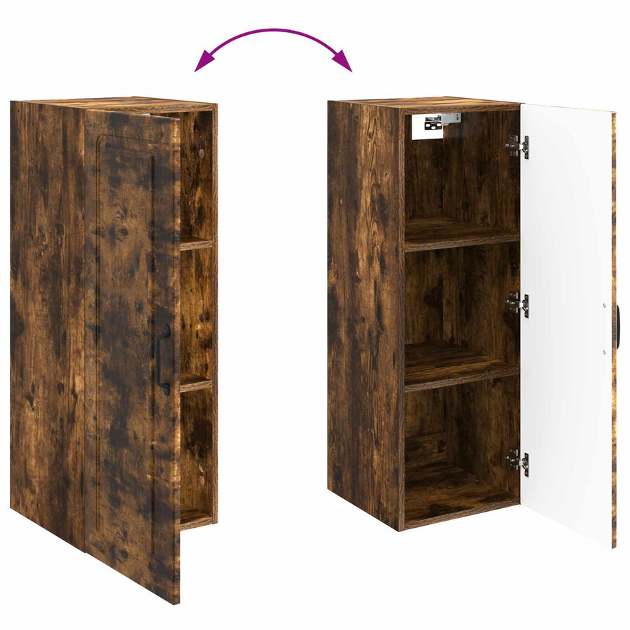 Wandkast Gerookt eiken 33 x 34,5 x 90 cm Bewerkt hout