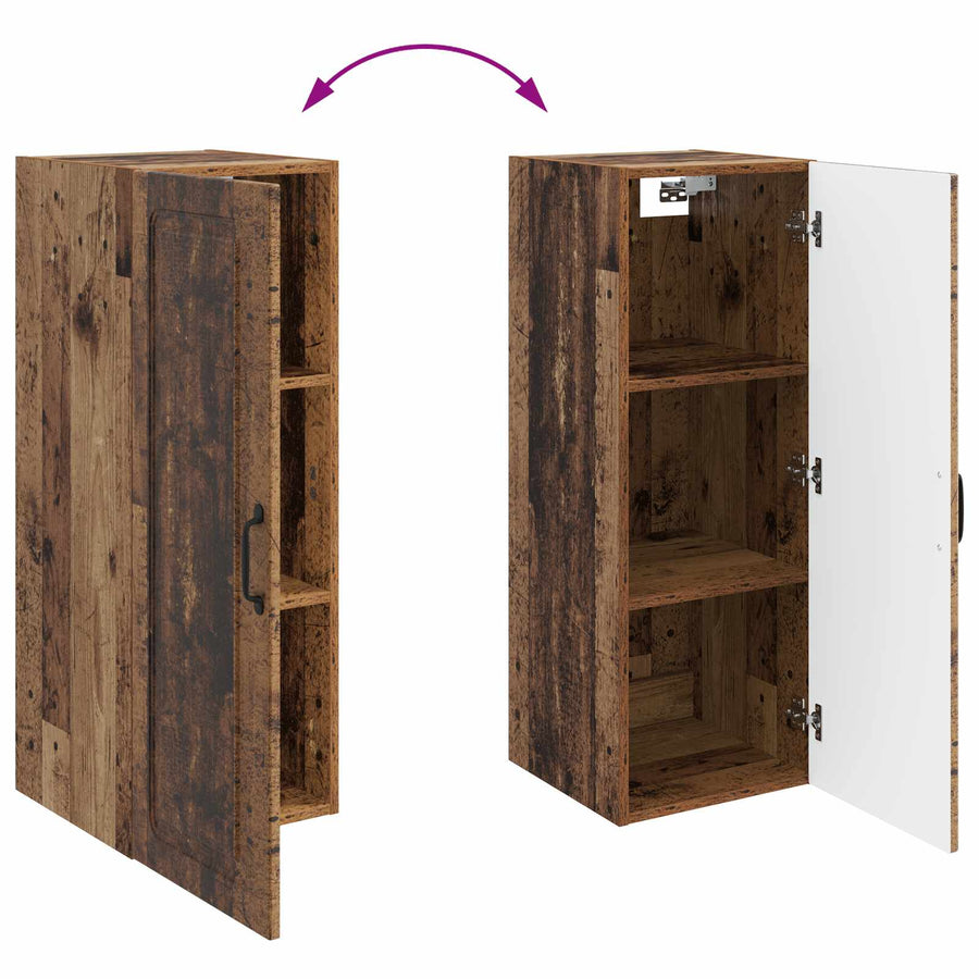 Wandkast Oud hout 33 x 34,5 x 90 cm Bewerkt hout