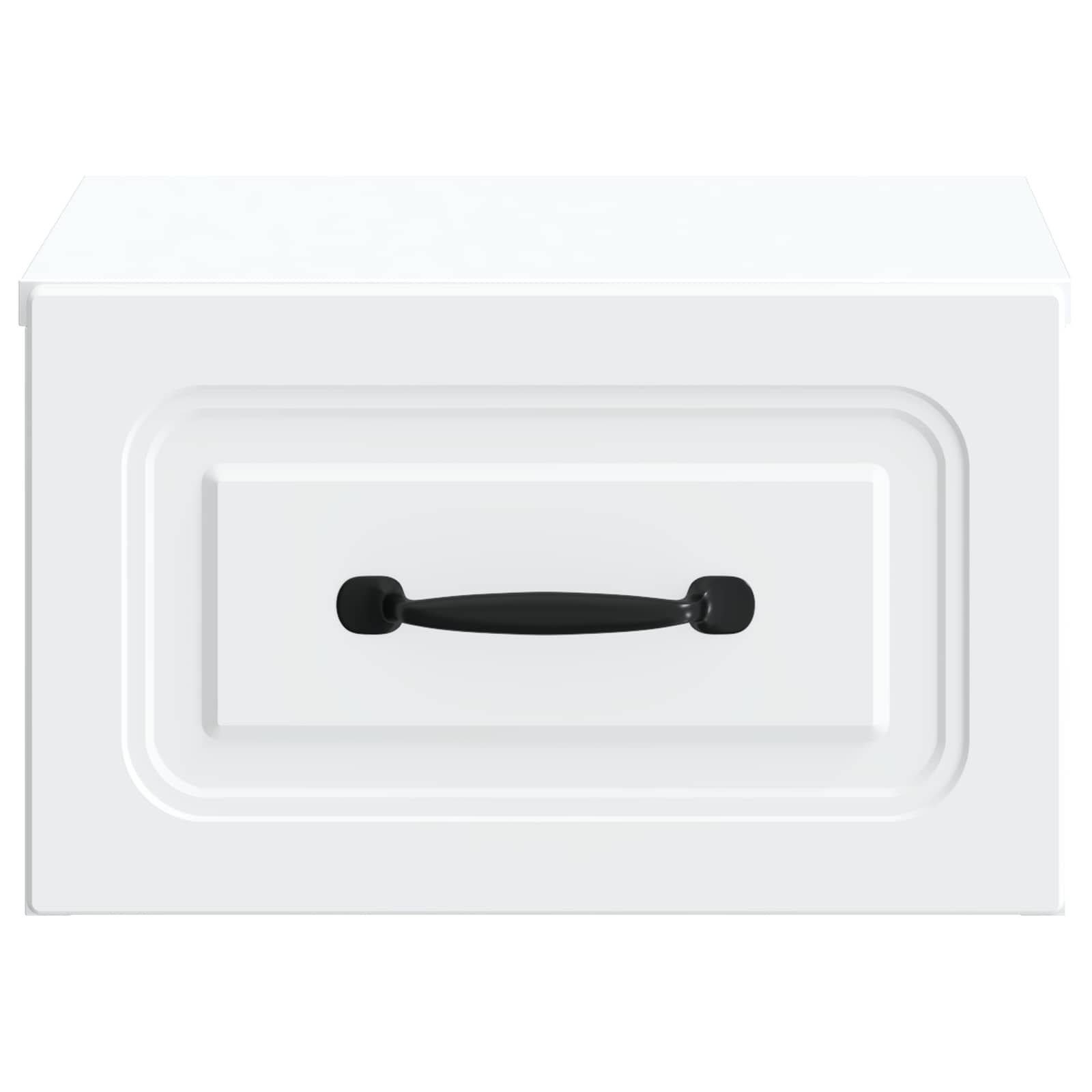 Wandbeugel Bedkast met lade Wit 34,5 x 33 x 20 cm Bewerkt hout