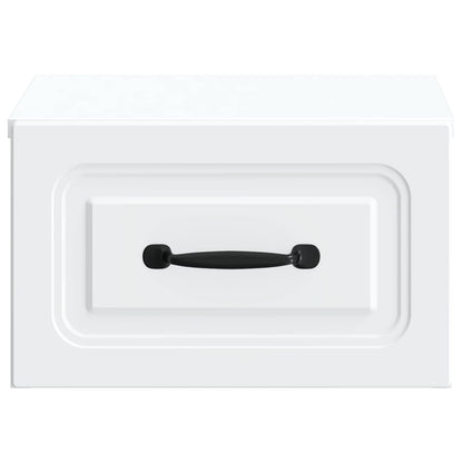 Wandbeugel Bedkast met lade Wit 34,5 x 33 x 20 cm Bewerkt hout
