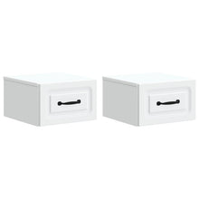 Wandbeugel Bedkast 2 pcs Wit 34,5 x 33 x 20 cm Bewerkt hout
