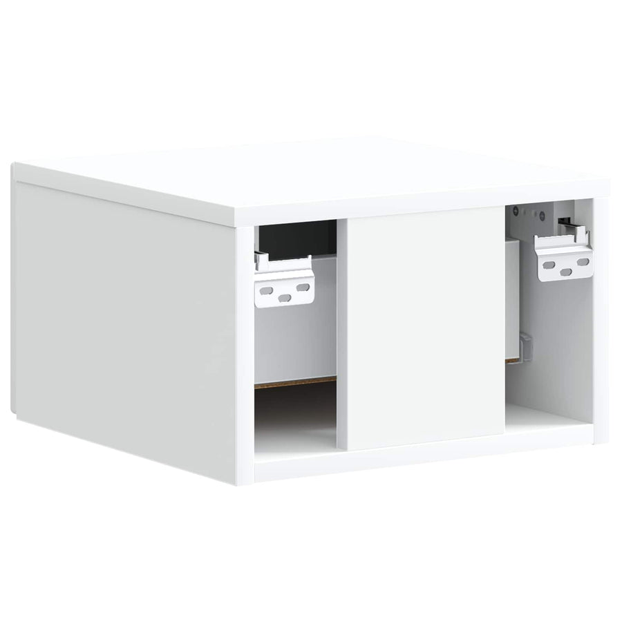 Wandbeugel Bedkast 2 pcs Wit 34,5 x 33 x 20 cm Bewerkt hout