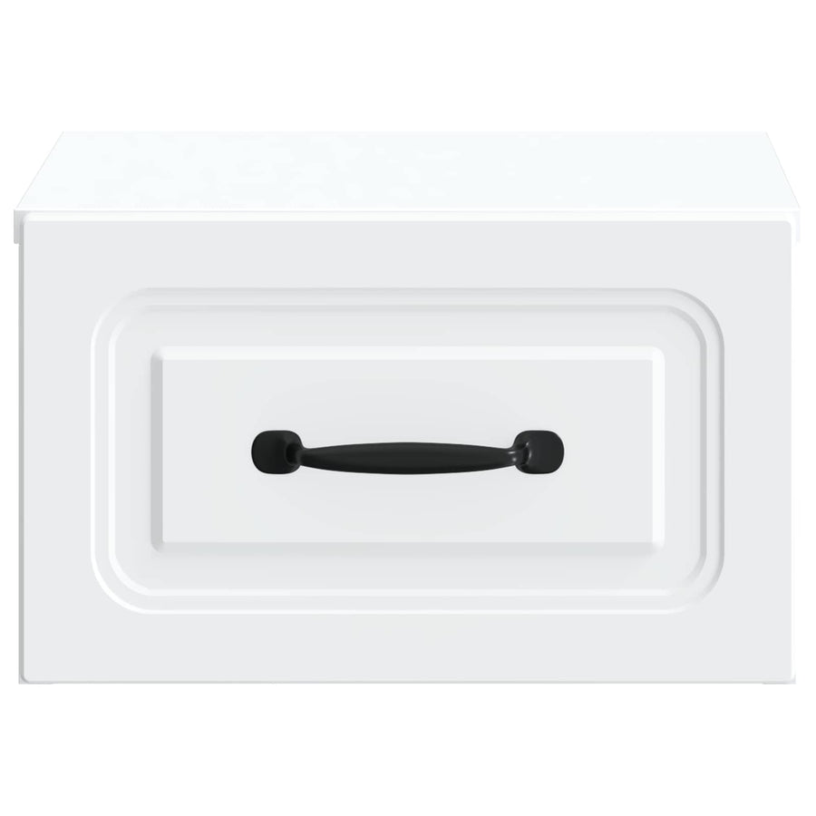 Wandbeugel Bedkast 2 pcs Wit 34,5 x 33 x 20 cm Bewerkt hout