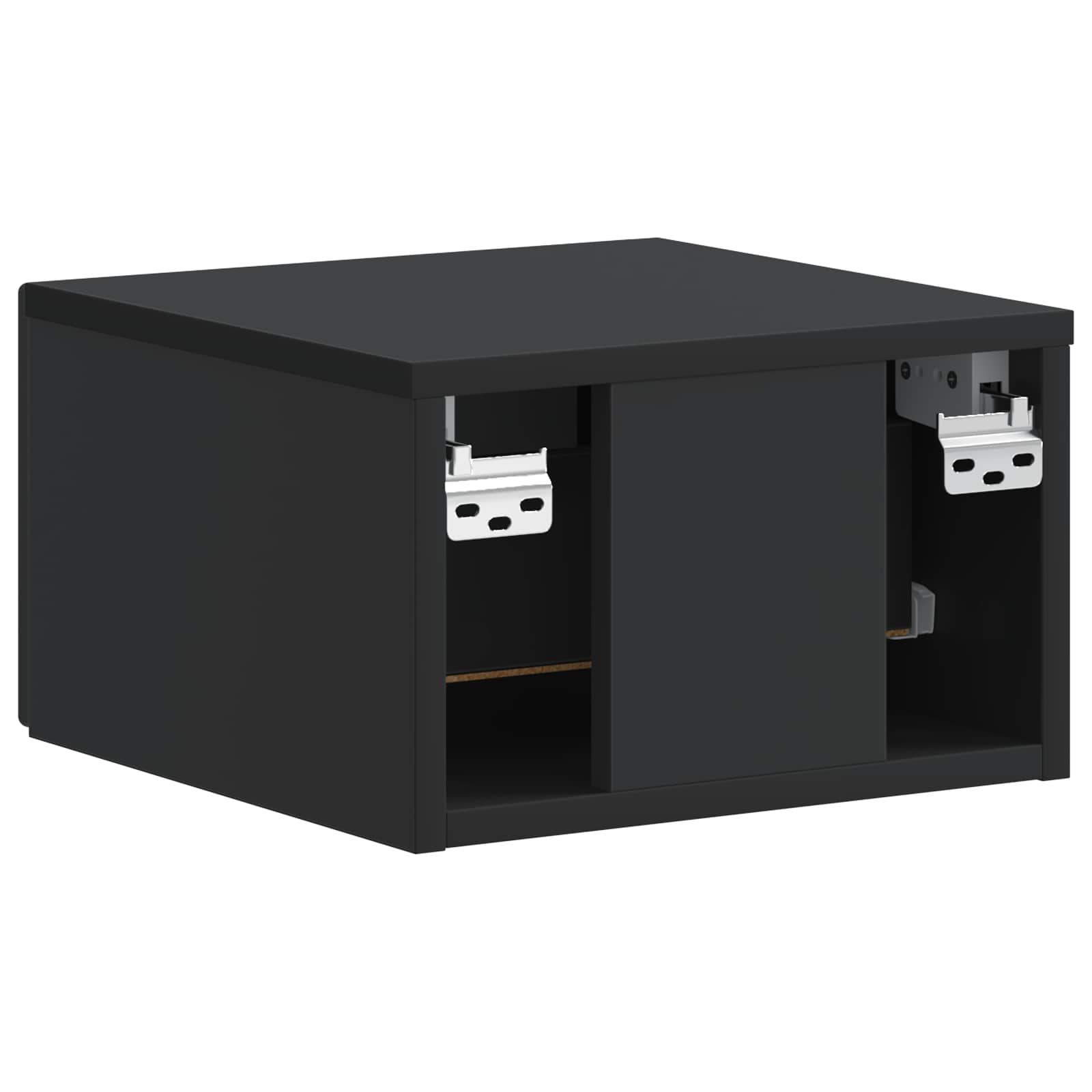 Wandbeugel Bedkast Zwart 34,5 x 33 x 20 cm Bewerkt hout
