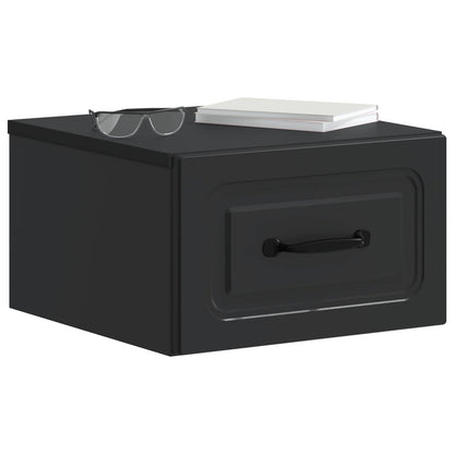 Wandbeugel Bedkast Zwart 34,5 x 33 x 20 cm Bewerkt hout