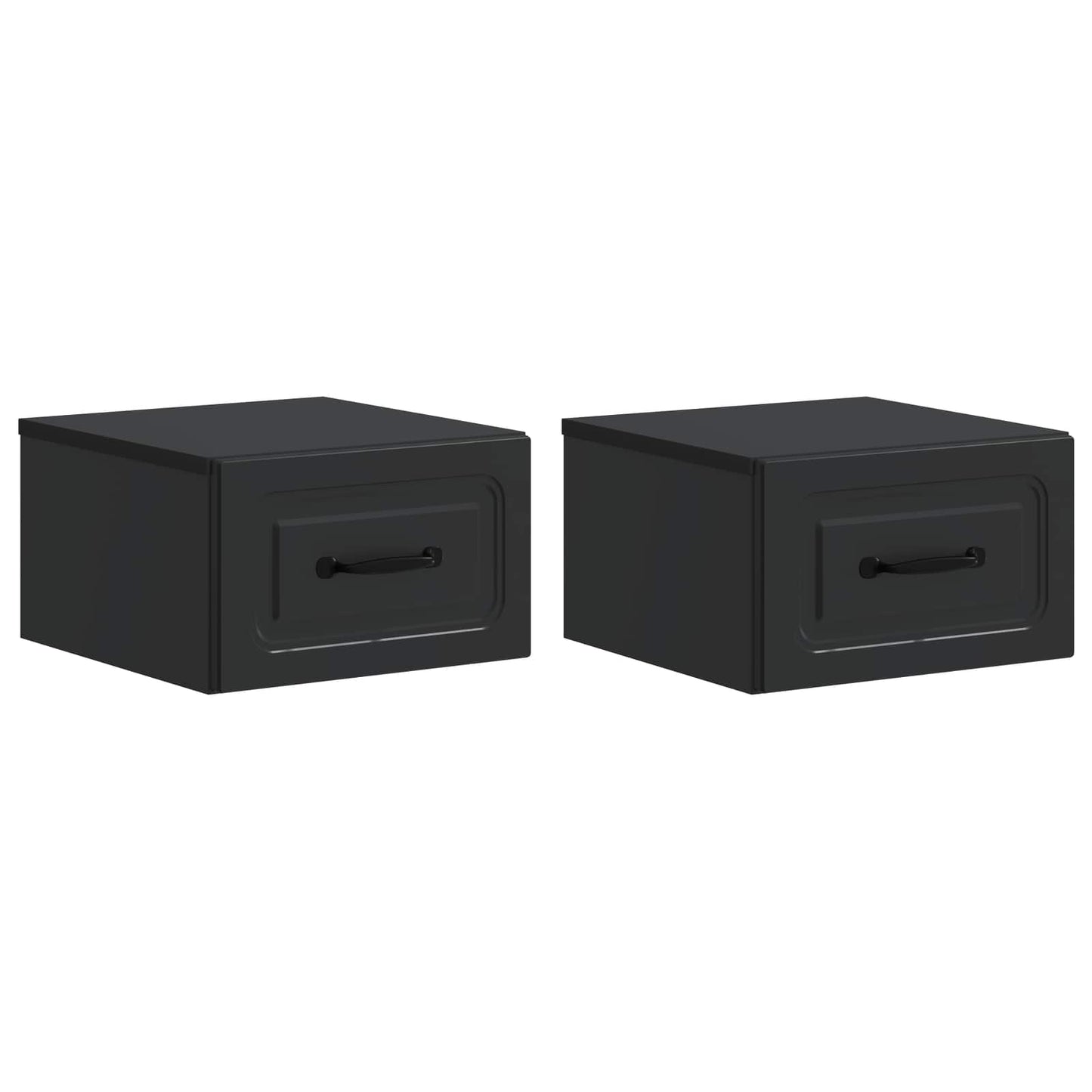 Wandbeugel Bedkast 2 pcs Zwart 34,5 x 33 x 20 cm Bewerkt hout