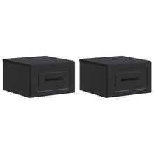 Wandbeugel Bedkast 2 pcs Zwart 34,5 x 33 x 20 cm Bewerkt hout