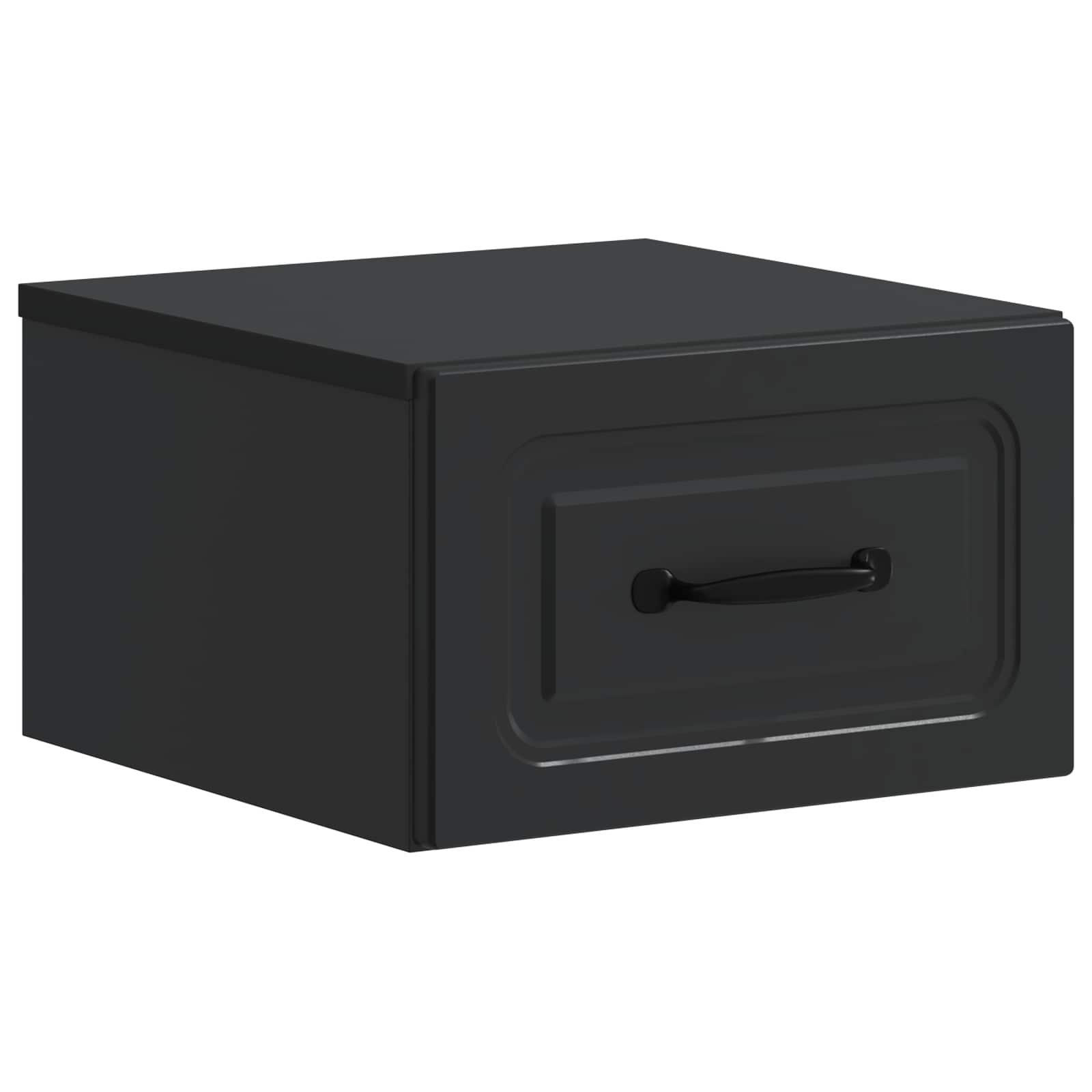 Wandbeugel Bedkast 2 pcs Zwart 34,5 x 33 x 20 cm Bewerkt hout
