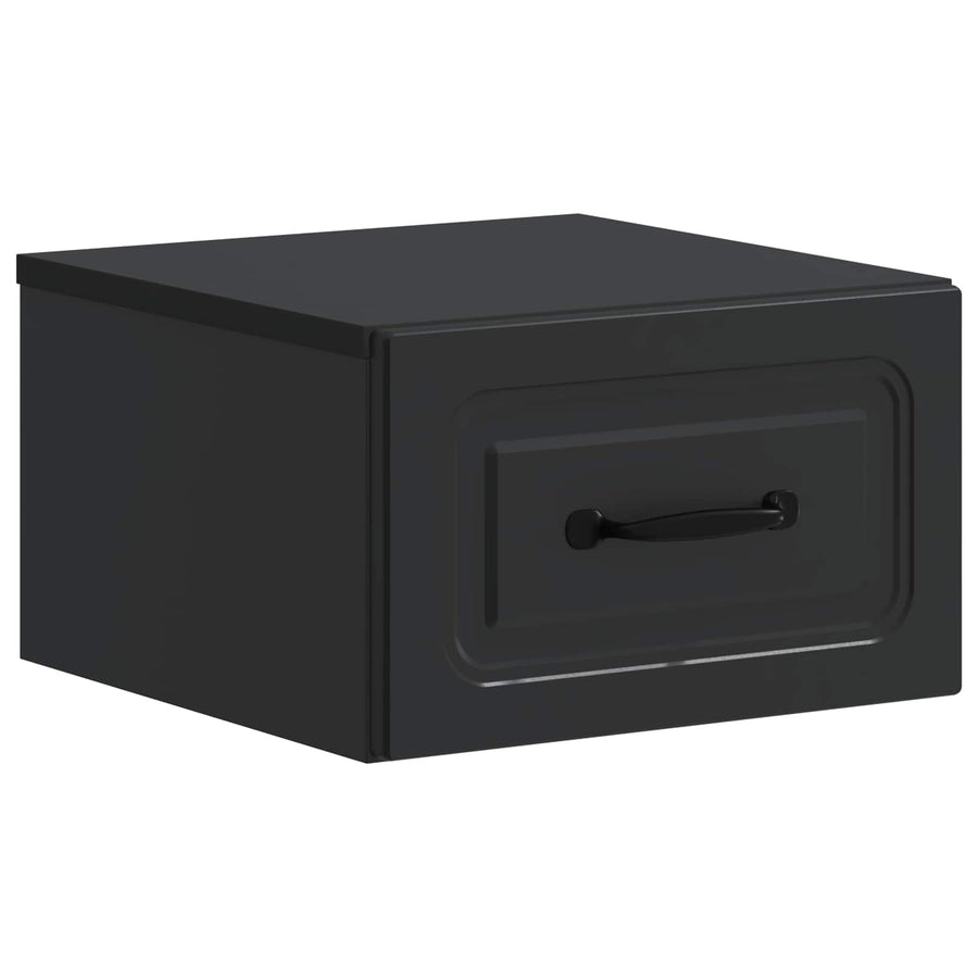 Wandbeugel Bedkast 2 pcs Zwart 34,5 x 33 x 20 cm Bewerkt hout