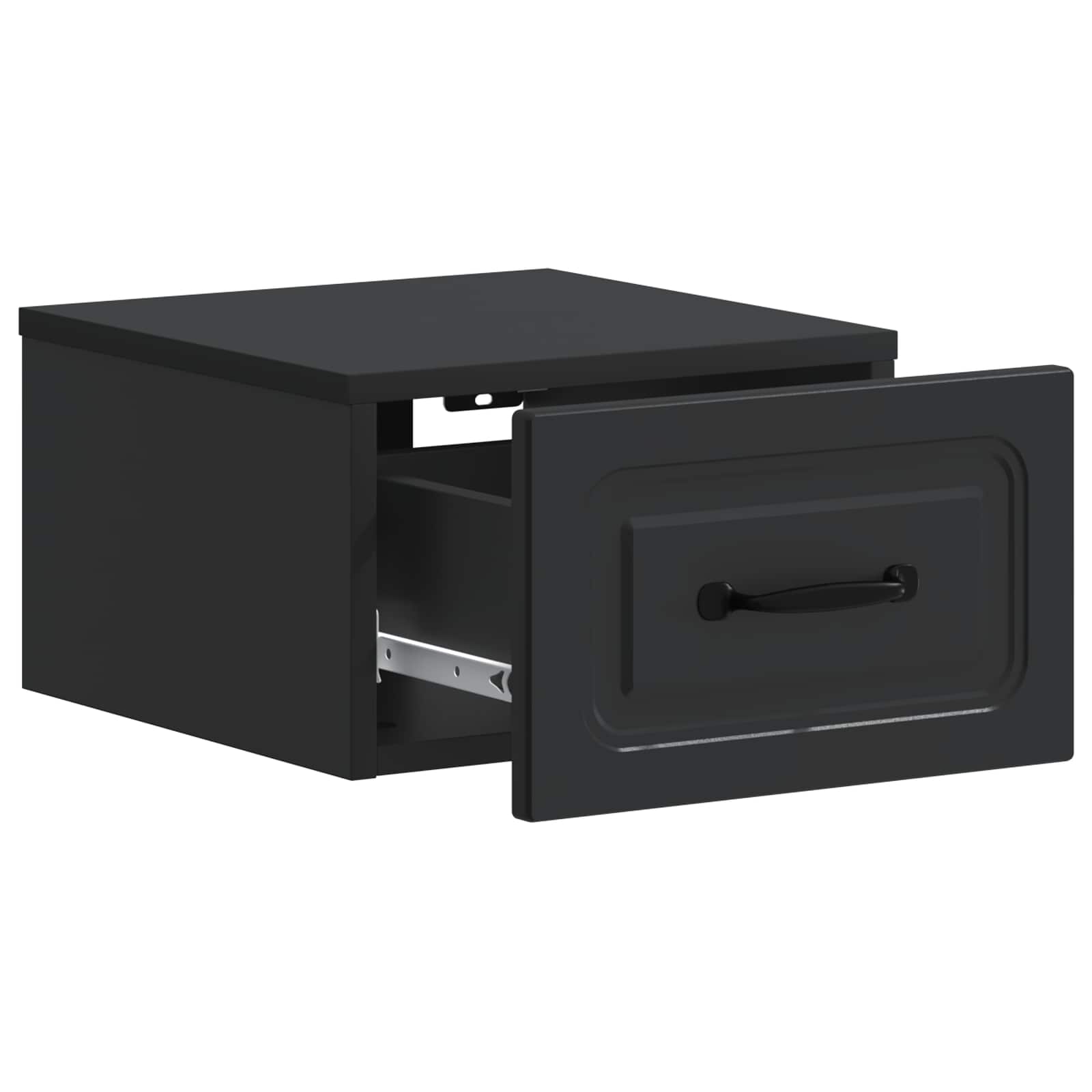 Wandbeugel Bedkast 2 pcs Zwart 34,5 x 33 x 20 cm Bewerkt hout