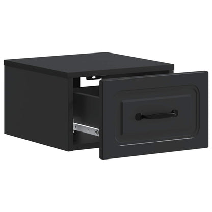 Wandbeugel Bedkast 2 pcs Zwart 34,5 x 33 x 20 cm Bewerkt hout