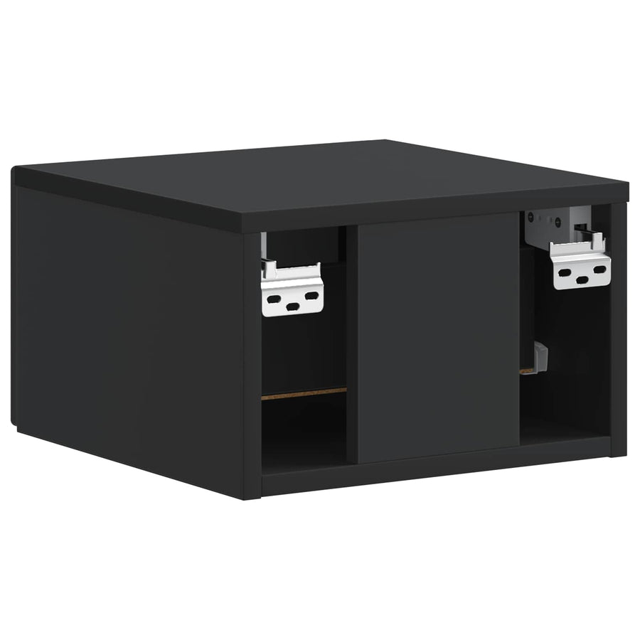Wandbeugel Bedkast 2 pcs Zwart 34,5 x 33 x 20 cm Bewerkt hout