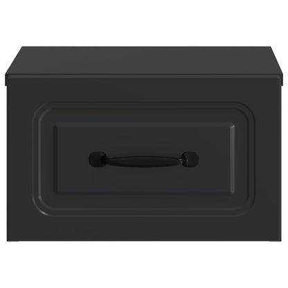 Wandbeugel Bedkast 2 pcs Zwart 34,5 x 33 x 20 cm Bewerkt hout
