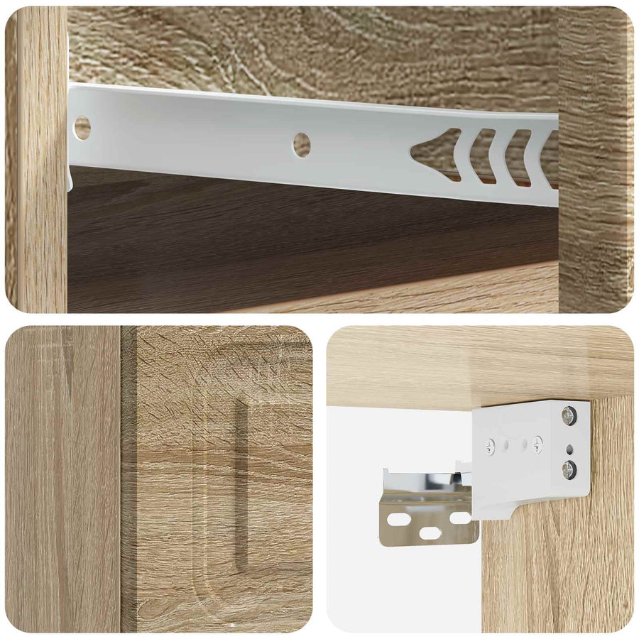 Wandbeugel Bedkast Sonoma Eiken 34,5 x 33 x 20 cm Bewerkt hout
