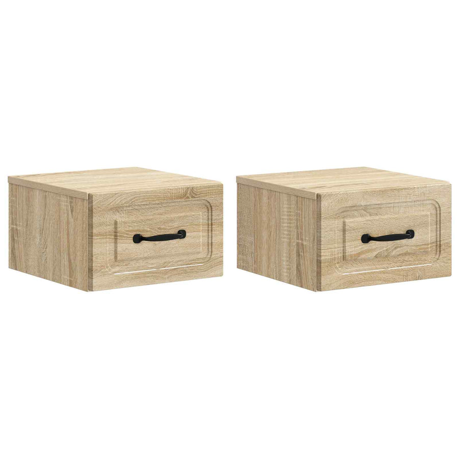Wandbeugel Bedkast 2 pcs Sonoma Eiken 34,5 x 33 x 20 cm