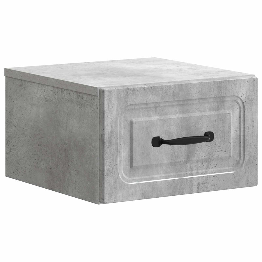 Wandbeugel Bedkast Betongrijs 34,5 x 33 x 20 cm Bewerkt hout